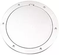 Beckson 6" Smooth Center Pry-Out Deck Plate - White