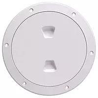 Beckson 6" Smooth Center Screw-Out Deck Plate - White