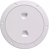 Beckson 6" Smooth Center Screw-Out Deck Plate - White