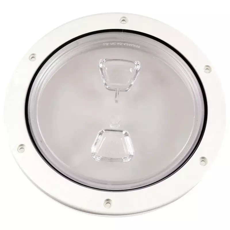 Beckson 6" Clear Center Screw Out Deck Plate - White