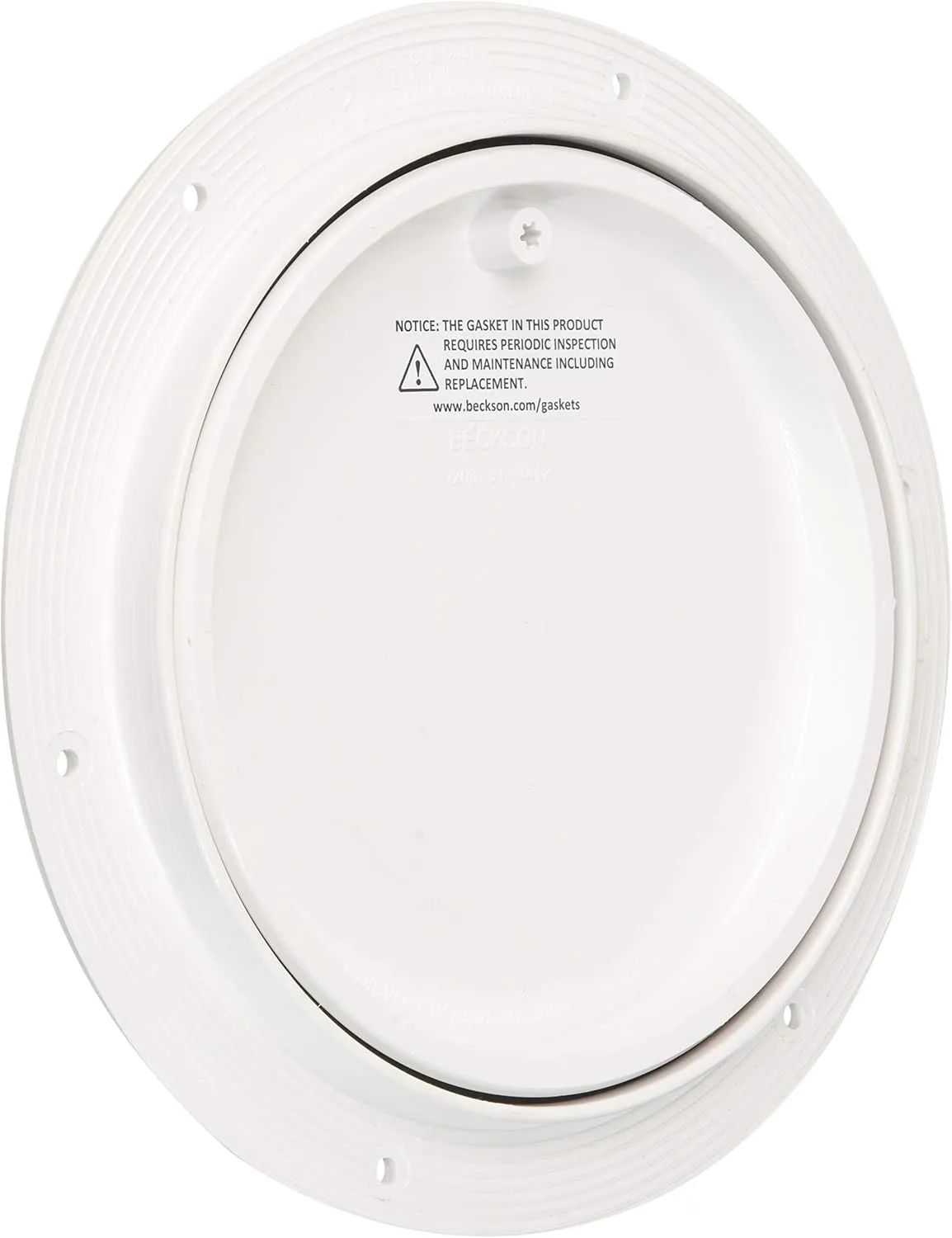 Beckson 6" Non-Skid Pry-Out Deck Plate - White