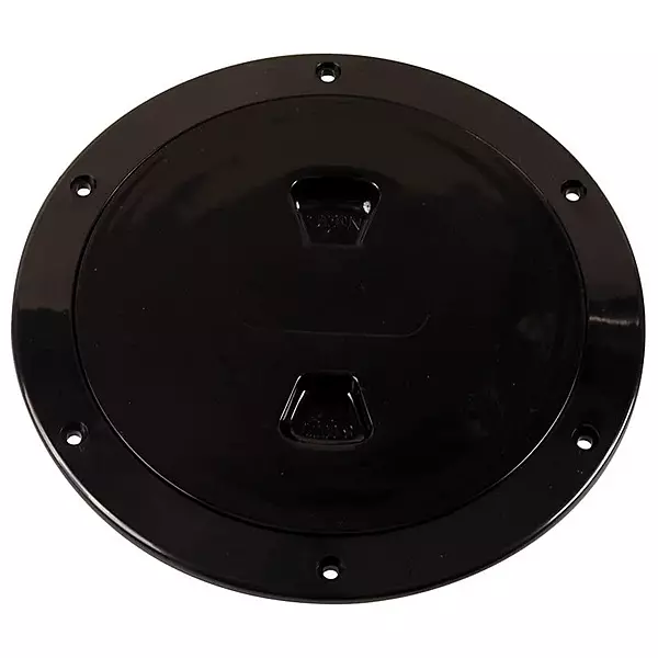 Beckson 6" Smooth Center Screw-Out Deck Plate - Black