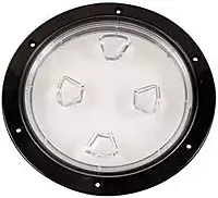 Beckson 8" Clear Center Screw-Out Deck Plate - Black