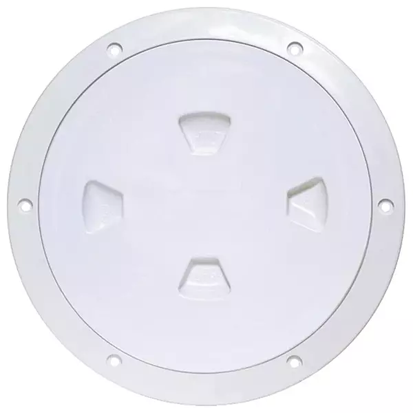 Beckson DP80-W Screw-Out Deck Plate (White), 1 Pack