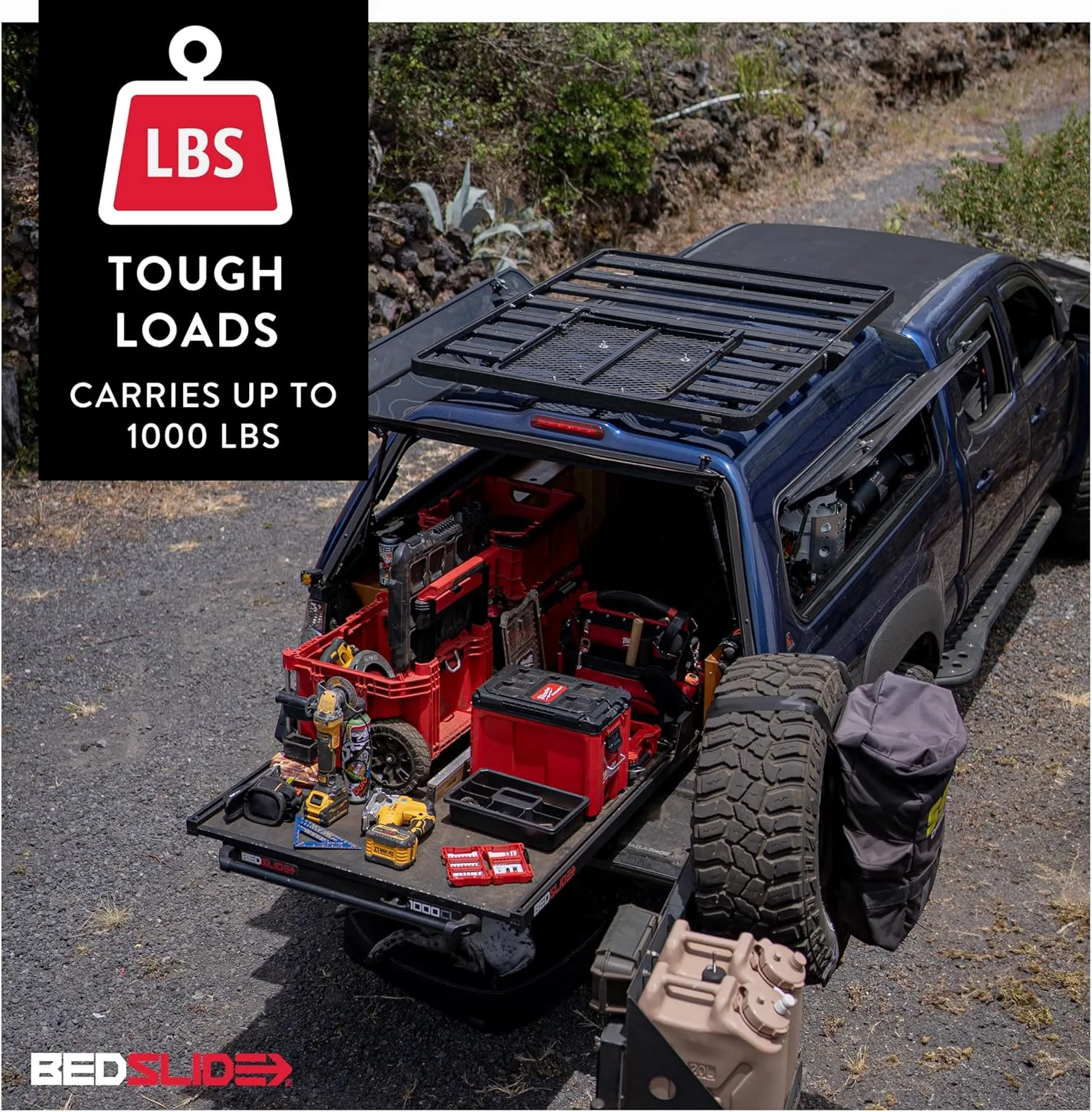Bedslide 1000 Sliding Truck Bed Organizer, 79 x 48 in, 1000 lb Capacity