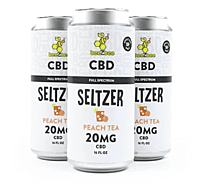BeeZbee CBD Seltzer, 16 oz. - Peach Tea | 1 Case of 24 Cans