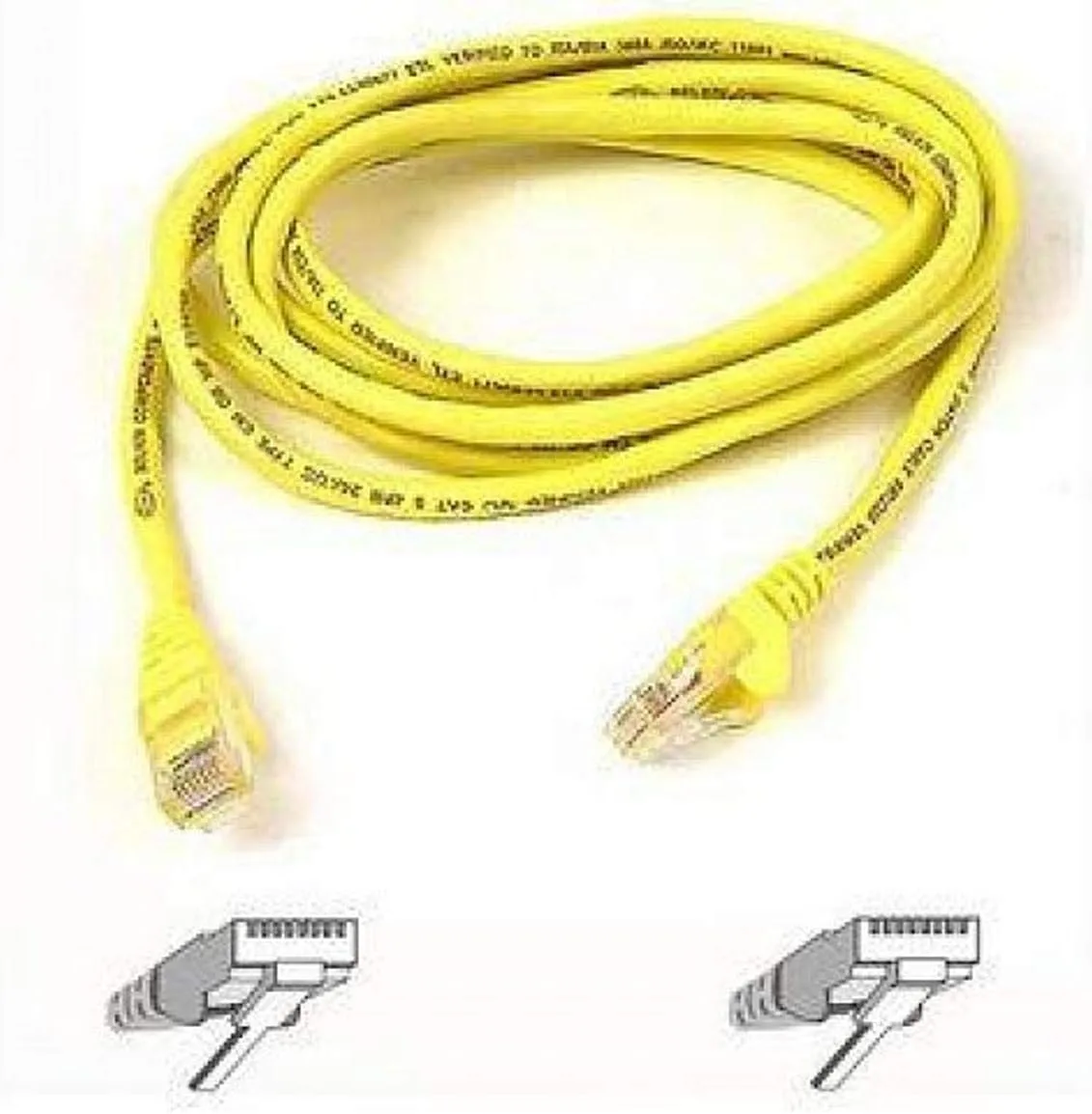 Belkin Components 10ft Cat5e Patch Cable Utp Yellow Pvc Jacket 24awg T568b 50 Micron Gold Pl