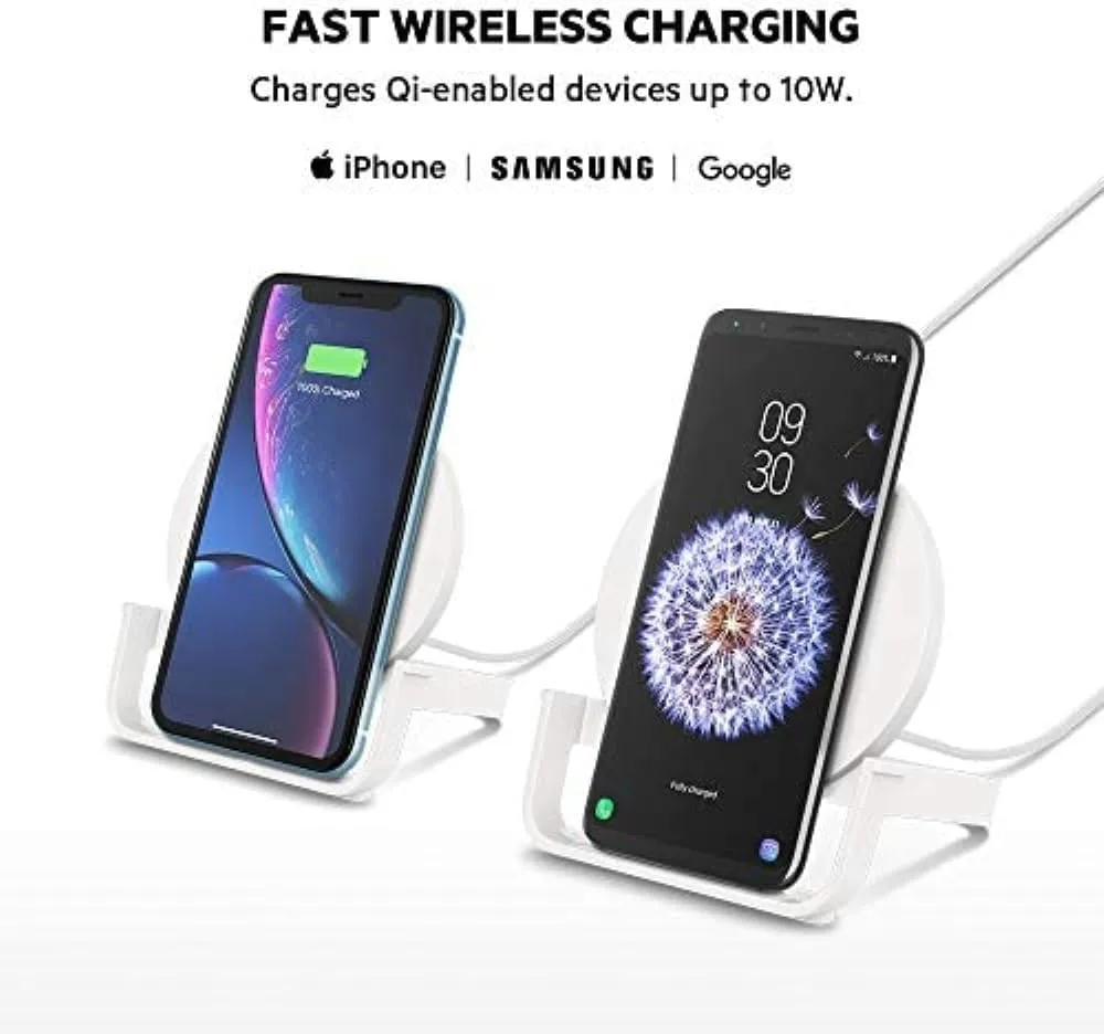 Belkin Quick Charge 10W Wireless Charger - Qi-Certified Charger Stand for iPhone