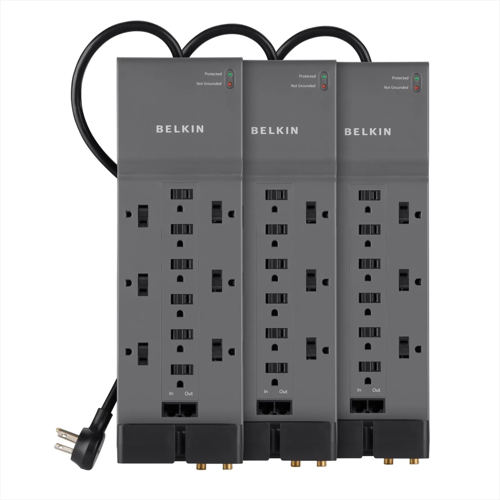 Belkin 12-Outlet Surge Protector Power Strip with 10-Foot Cord and Data-Line Protection