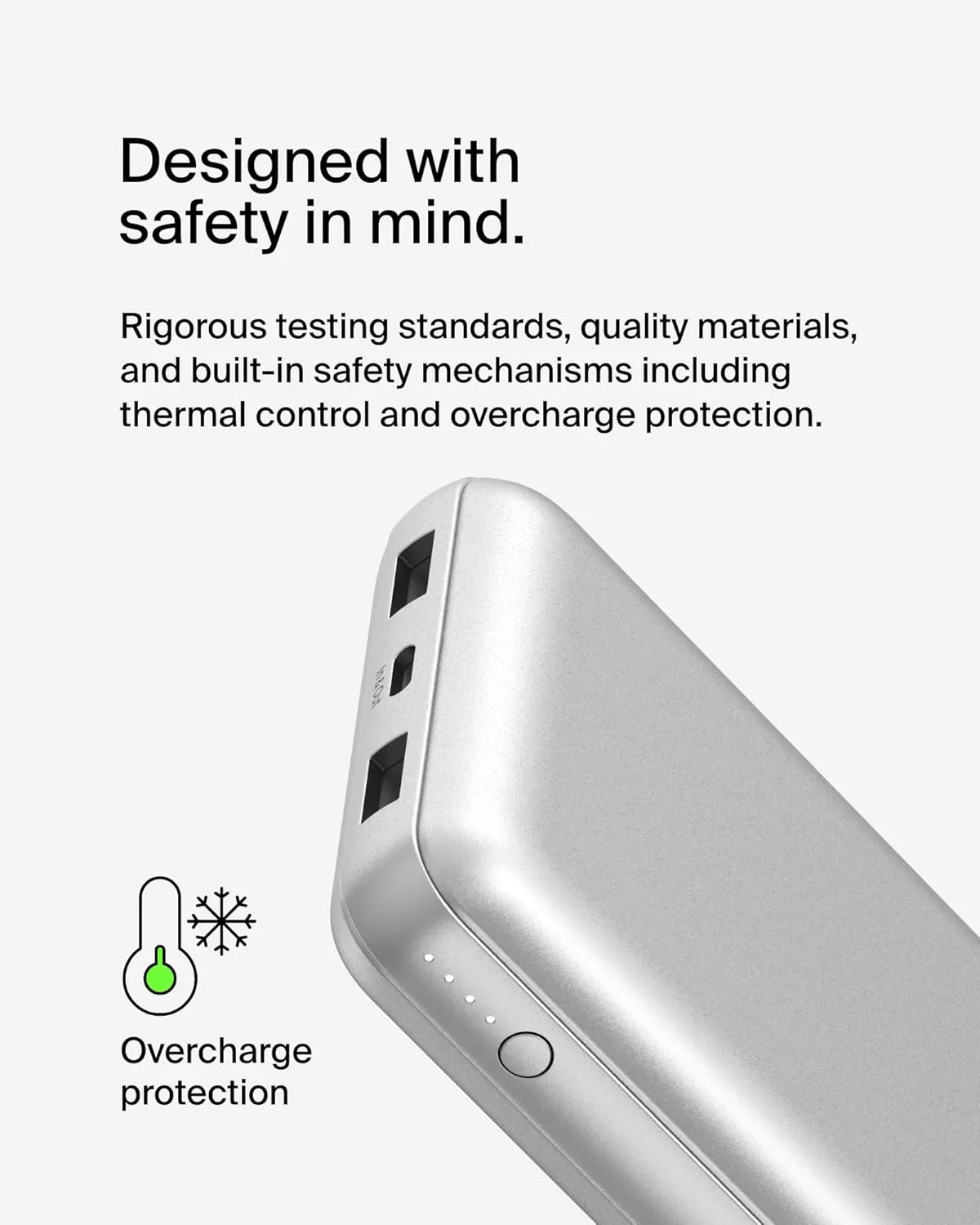 BELKIN Portable Charger, USB-C Power Bank 20,000 mAh with USB-C & 2x USB-A Ports