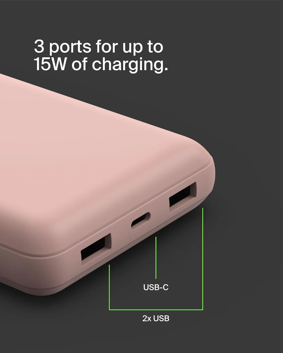BELKIN Portable Charger, USB-C Power Bank 20,000 mAh with USB-C & 2x USB-A Ports