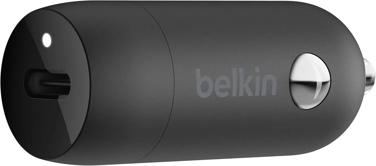 Belkin USB-C Fast Car Charger 20W-Black (iPhone Fast Charger Compatible with iPhone 12 Pro Max/12/12 Pro/ 12 Mini
