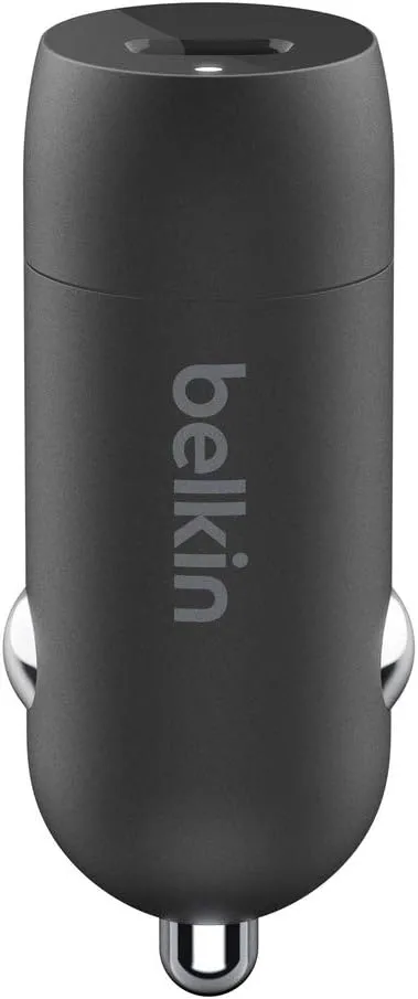 Belkin USB-C Fast Car Charger 20W-Black (iPhone Fast Charger Compatible with iPhone 12 Pro Max/12/12 Pro/ 12 Mini