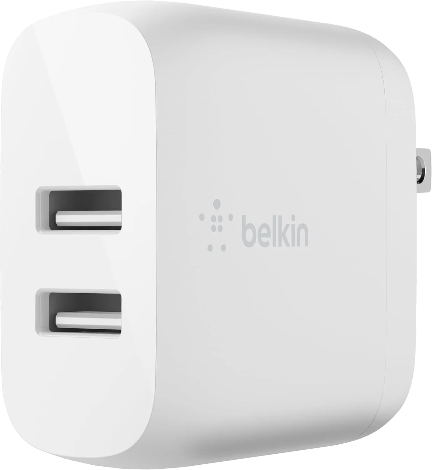 Belkin Dual Port USB Charger Block 24W - iPhone Charger Fast Charging - iPhone 16, 15, 14, iPad Pro, Samsung Galaxy S25