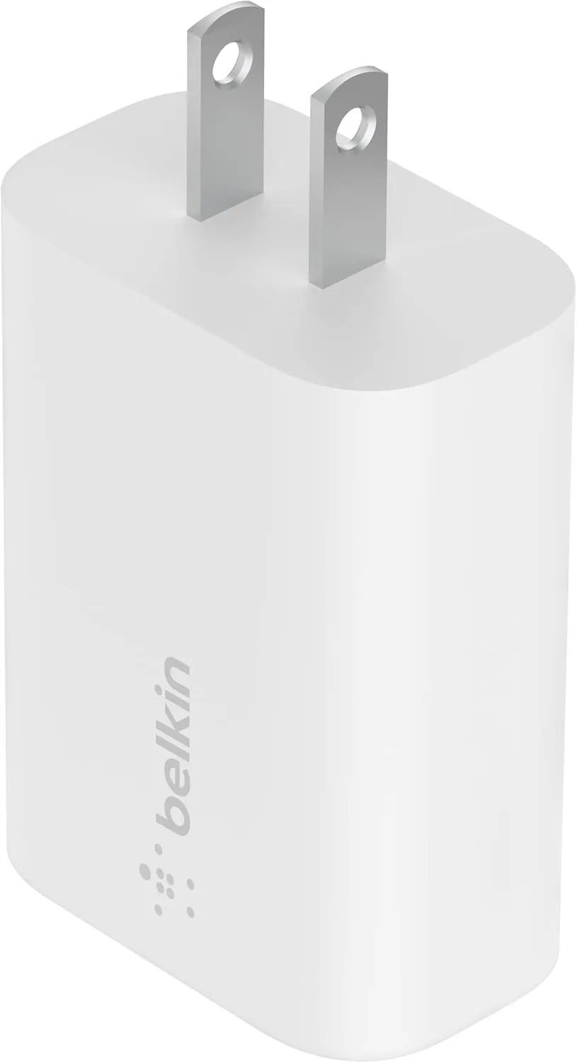 Belkin USB C Charger Block 25W - Power Delivery PPS Super Fast Charging - Apple iPhone 16 Series, Samsung Galaxy S25, iPad