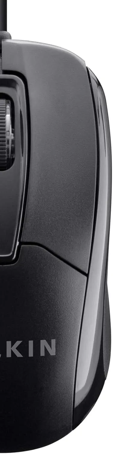 Belkin 3-Button Wired USB Optical Mouse with 5-Foot Cord, Compatible with PCs, Macs, Desktops and Laptops
