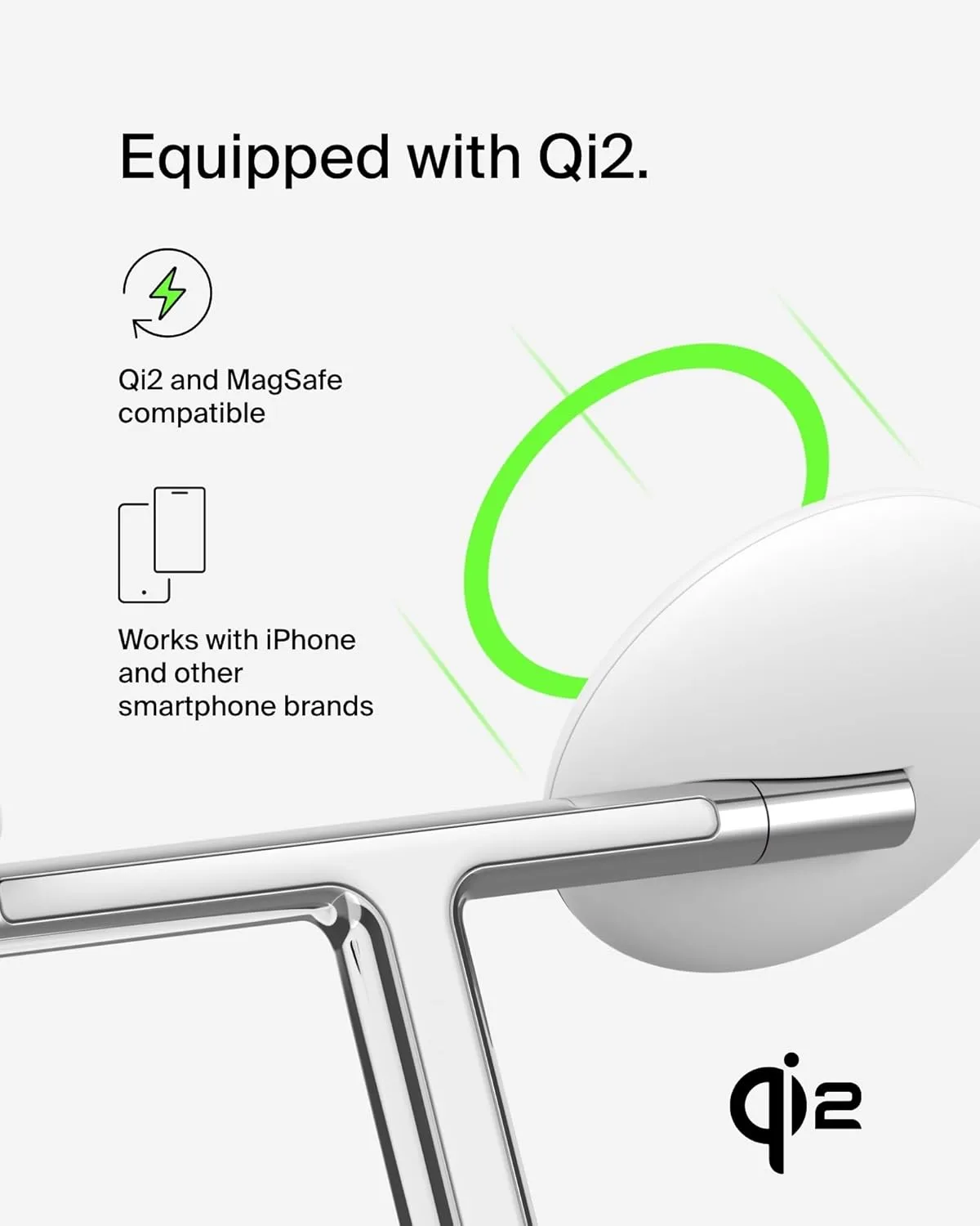 Belkin MagSafe-Compatible 3-in-1 Wireless Charger Stand 15W - Qi2-Certified Gen 2