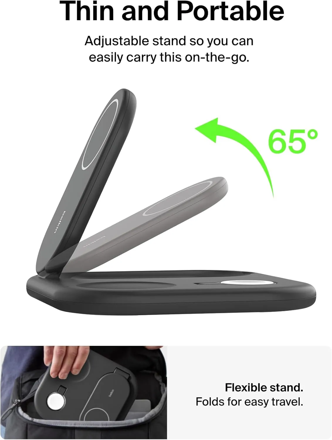 Belkin BoostCharge Magnetic Foldable Charger MagSafe-Compatible Qi2 15W