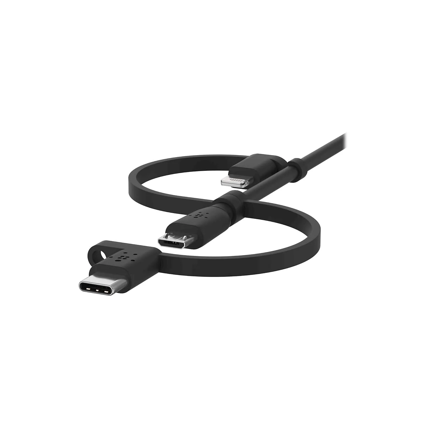Belkin 3-in-1 Universal USB-A Cable - USB-C Cable, Lightning Cable, Micro-USB Charging Cable