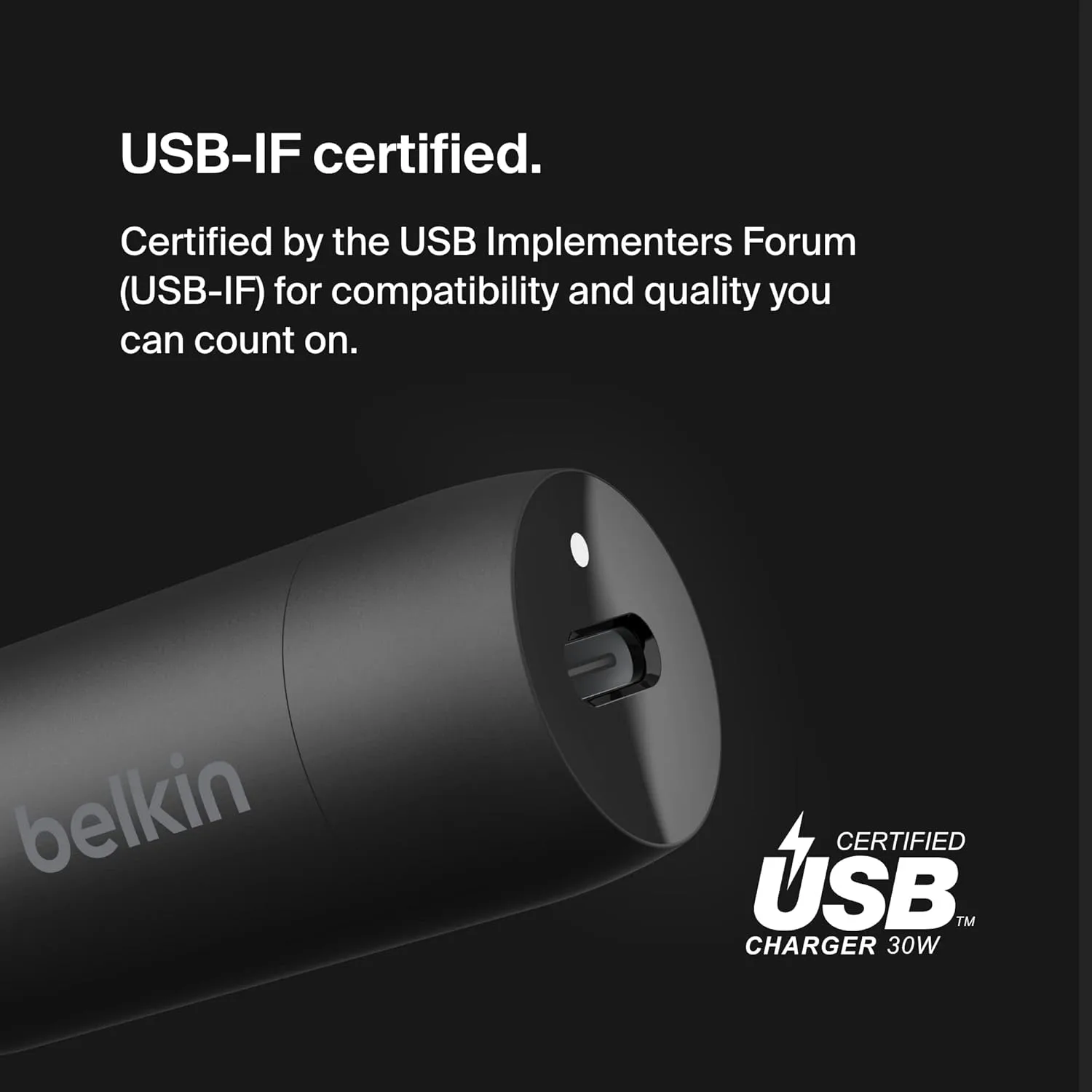 Belkin BoostCharge™ 30W Fast Car Charger, Compact Design withUSB-C Power Delivery Port, USB-C to Lightning Cable Included