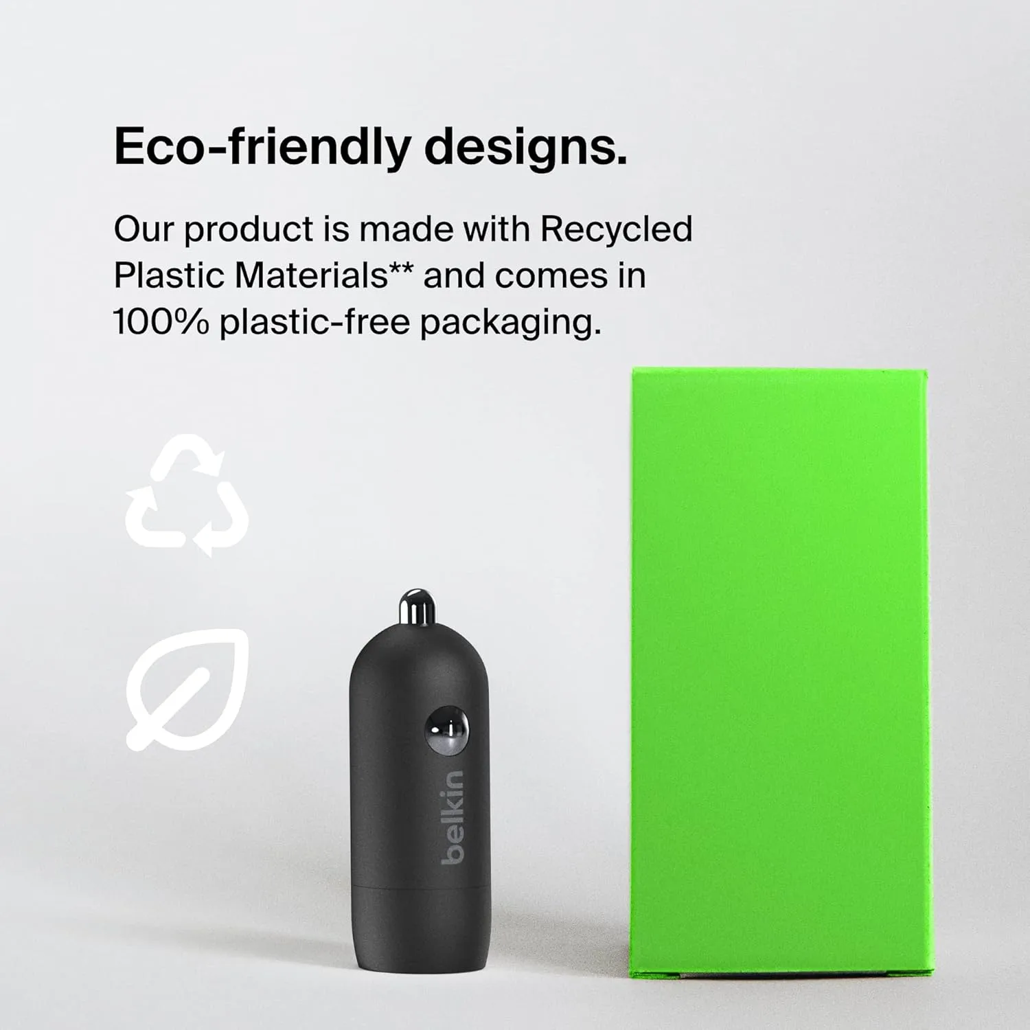 Belkin BoostCharge™ 30W Fast Car Charger, Compact Design withUSB-C Power Delivery Port, USB-C to Lightning Cable Included