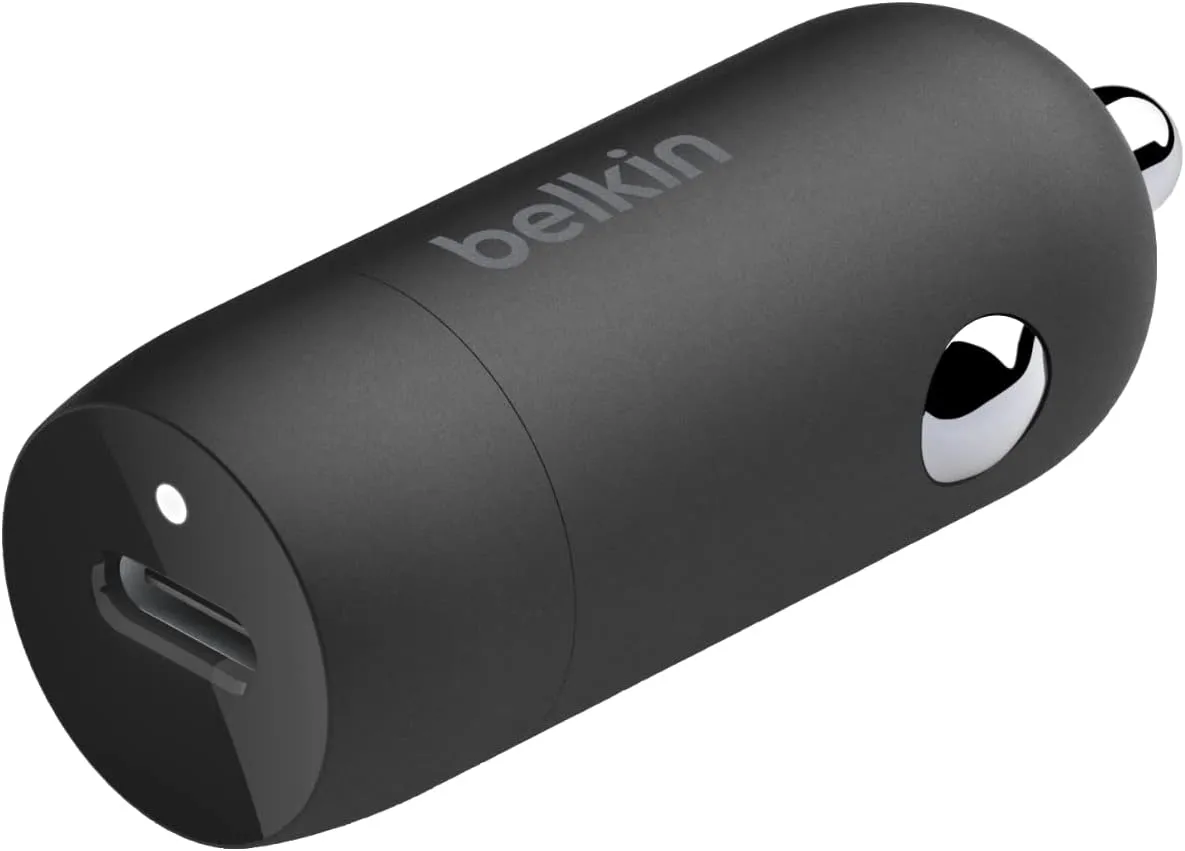 Belkin BoostCharge™ 30W Compact Fast Car Charger withUSB-C Power Delivery Port for iPhone 16, 16 Pro, 15, 15 Pro, Galaxy S25