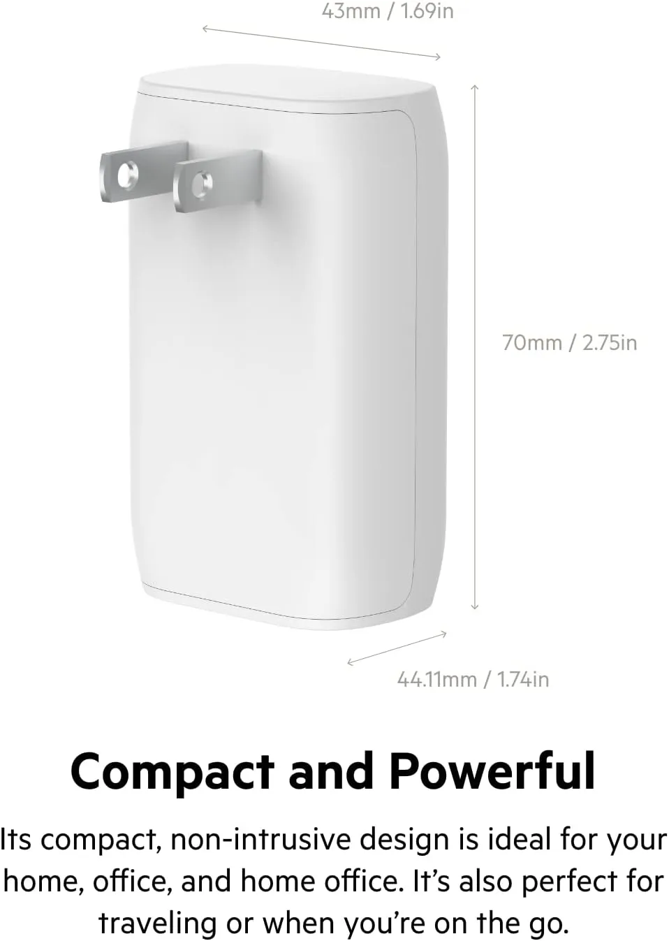 Belkin USB C Charger Block 37W - Power Delivery 25W USB-C Port + 12W USB-A Port for PPS Charging Apple iPhone 16, 16