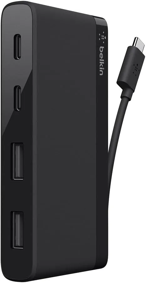 Belkin 4-Port USB-C Mini Hub – 2 USB-C & 2 USB-A, Ultra Portable