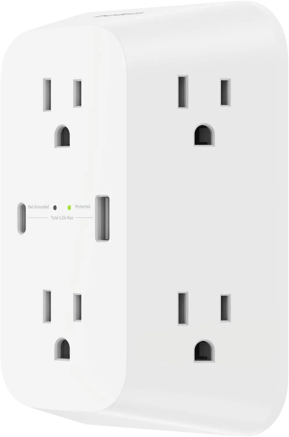 Belkin 6-Outlet Surge Protector Power Strip, ETL-listed, Wall-Mountable w/ 6 AC Outlets, Overvoltage Protection