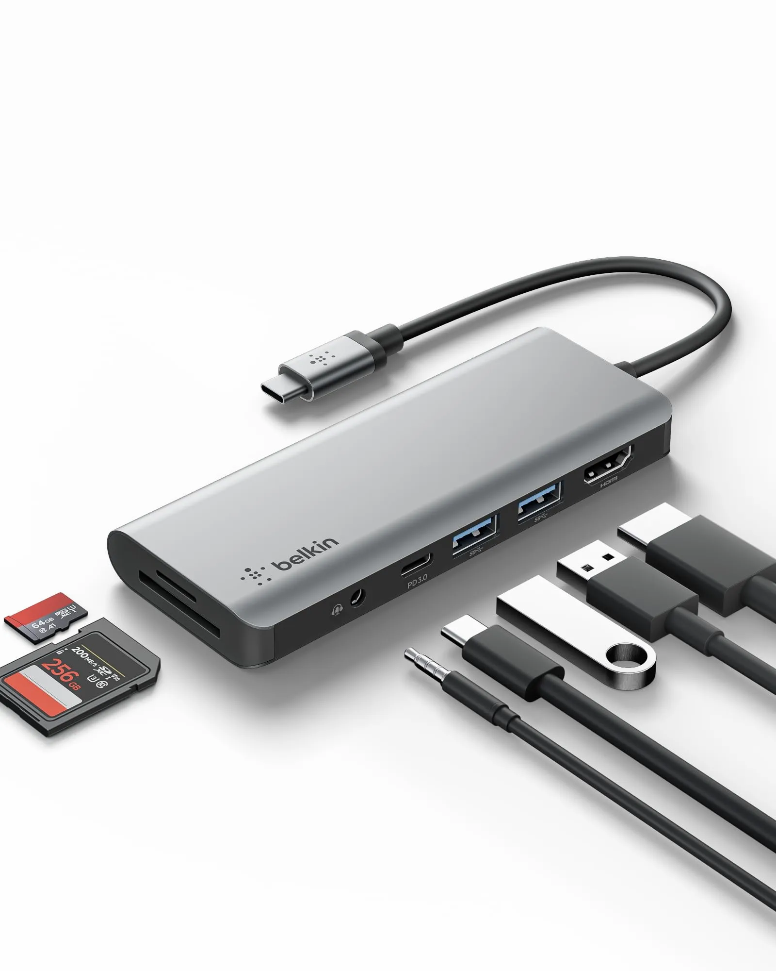 Belkin USB-C MultiPort Docking Station with 4K HDMI, SD & microSD Card Readers and USB-A Ports