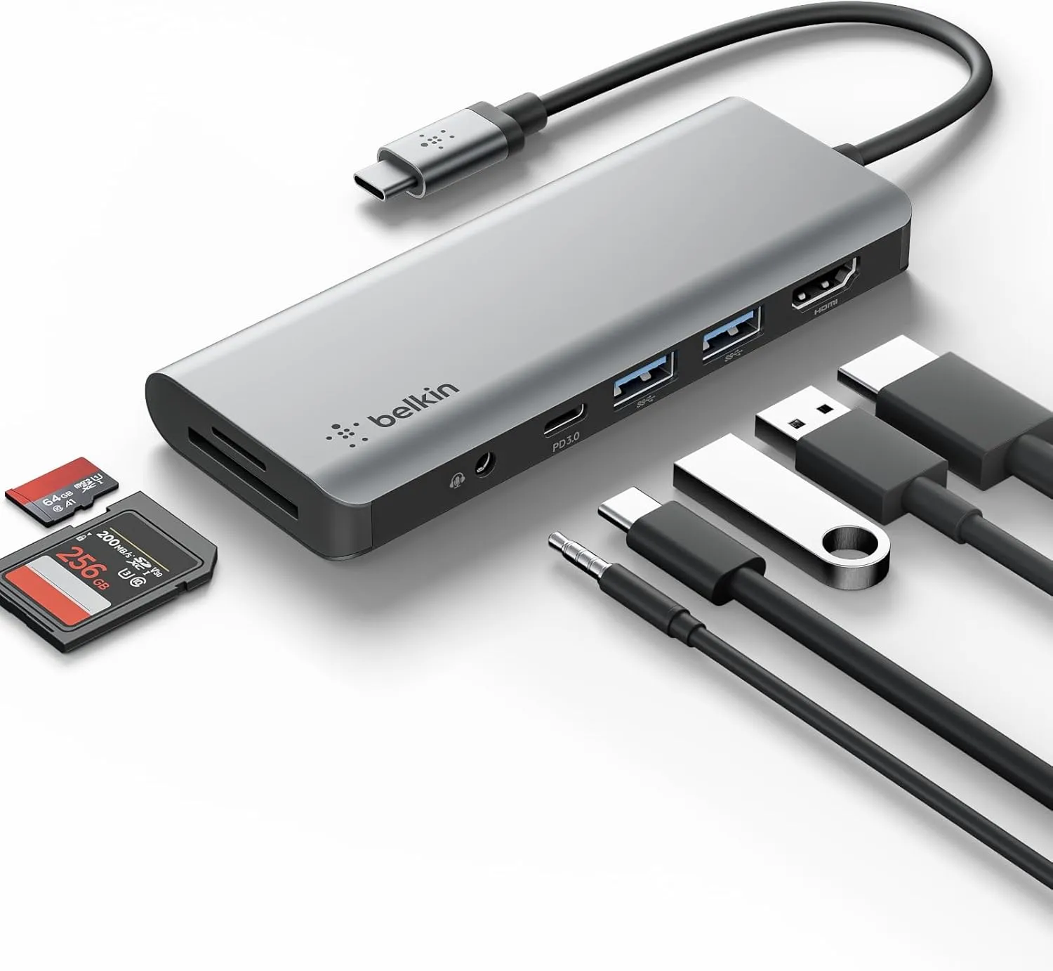 Belkin USB-C MultiPort Docking Station with 4K HDMI, SD & microSD Card Readers and USB-A Ports