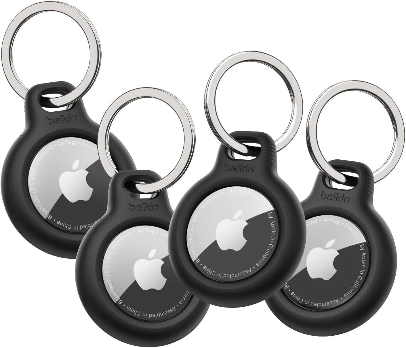Belkin Apple AirTag Secure Holder with Key Ring - Durable Scratch-Resistant Case with Open Face & Raised Edges