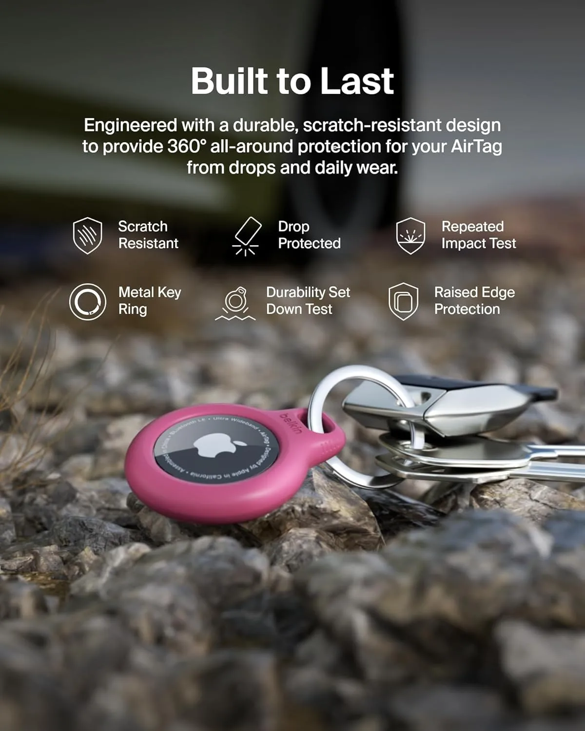 Belkin Apple AirTag Secure Holder - Protective Case & Keychain