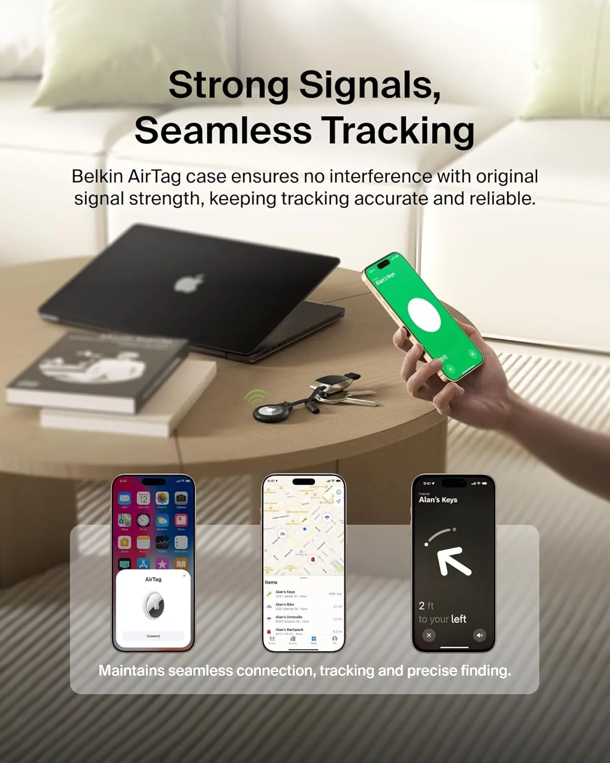 Belkin Apple AirTag Secure Holder - Protective Case & Keychain