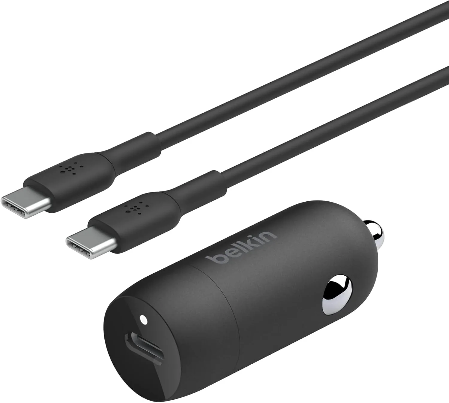 Belkin BoostCharge™ 30W USB-C Compact Fast Car Charger withUSB-C Cable Included, for iPhone 16, 16 Pro, iPhone 15