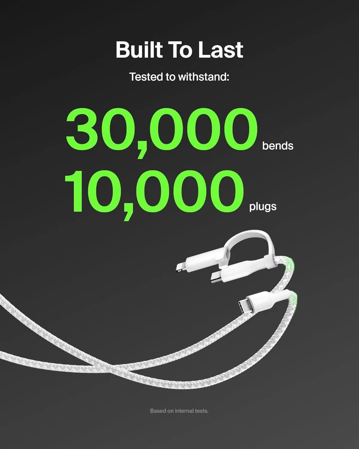 Belkin BoostCharge Braided 2-in-1 USB-C to Lightning Cable