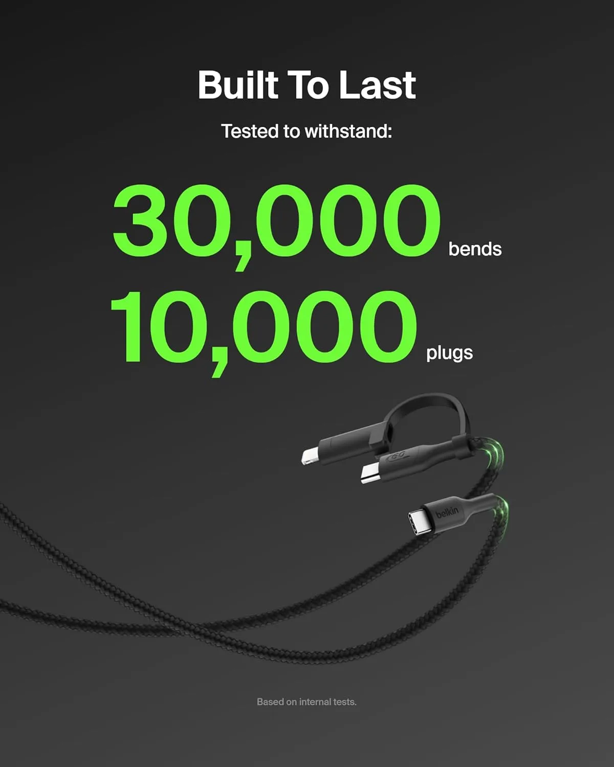 Belkin BoostCharge Braided 2-in-1 USB-C to Lightning Cable