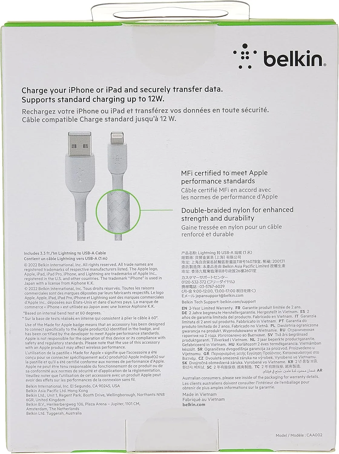 Belkin BoostCharge Braided USB-A to Lightning Cable