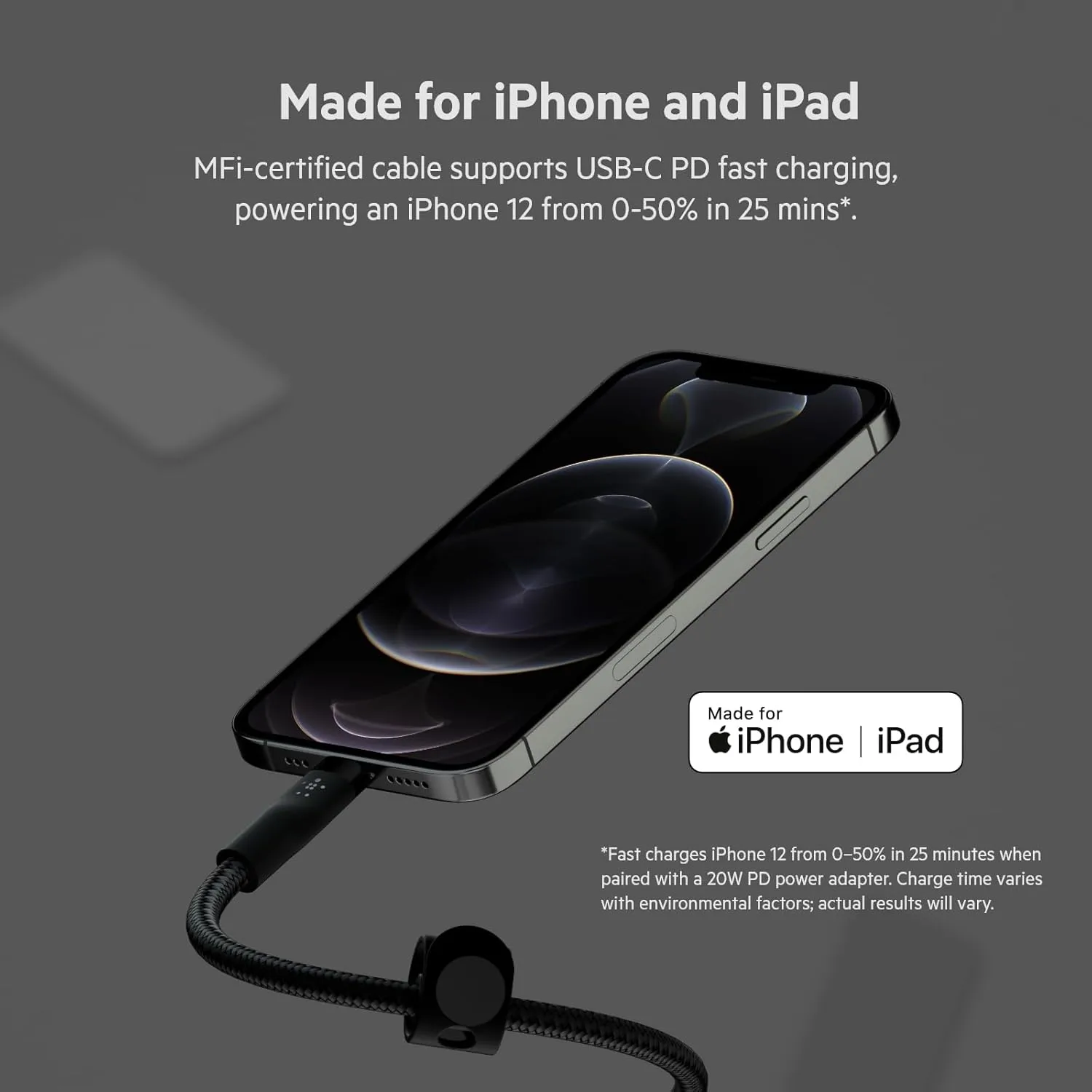 Belkin BoostCharge Pro Flex Braided USB-C to Lightning Cable
