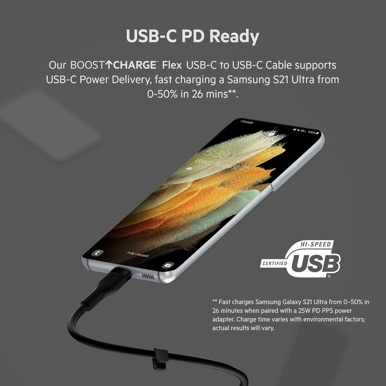 BELKIN BoostCharge Flex Silicone USB-C to USB-C Charging Cable
