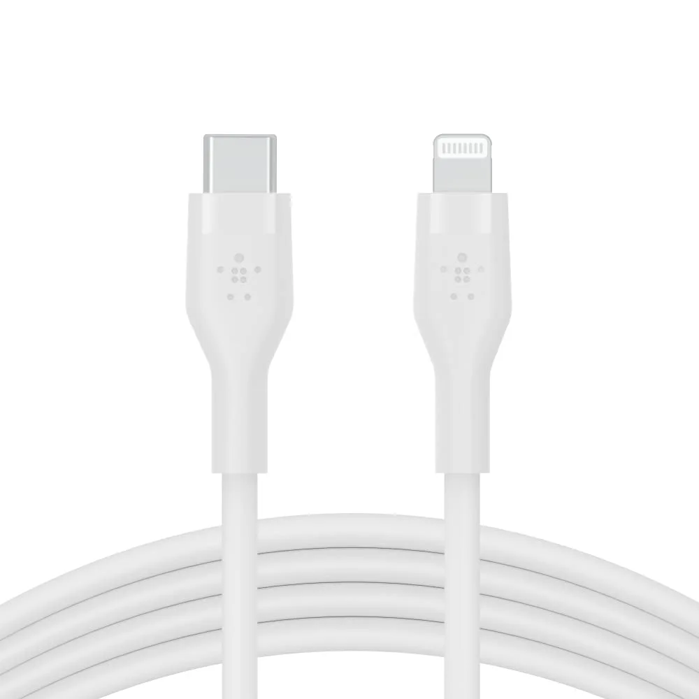 Belkin BoostCharge Flex Silicone USB-C to Lightning Cable (2M/6.6FT), MFi-Certified Charging Cable for iPhone Series