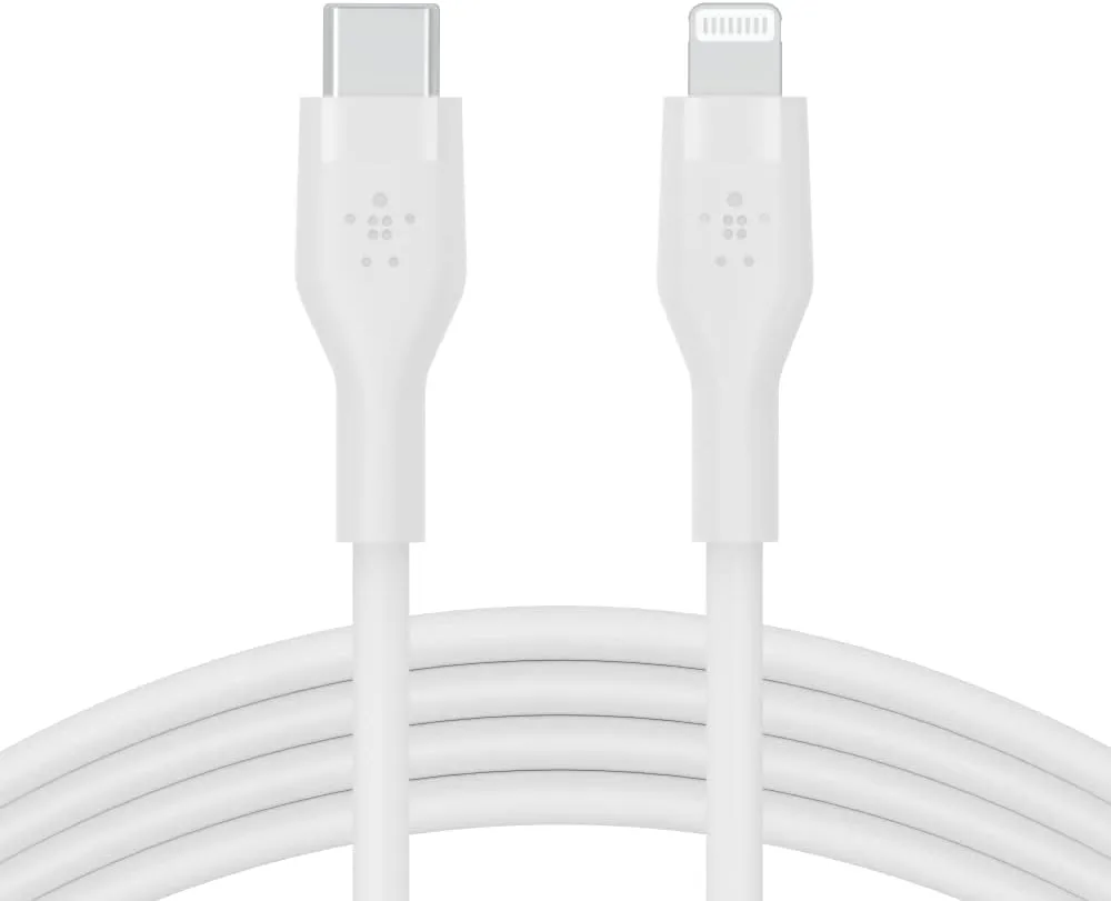 Belkin BoostCharge Flex Silicone USB-C to Lightning Cable (2M/6.6FT), MFi-Certified Charging Cable for iPhone Series