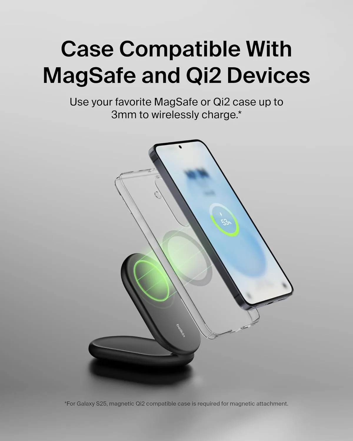 Belkin BoostCharge Magnetic Foldable Wireless Charging Stand 15W Qi2-Certified