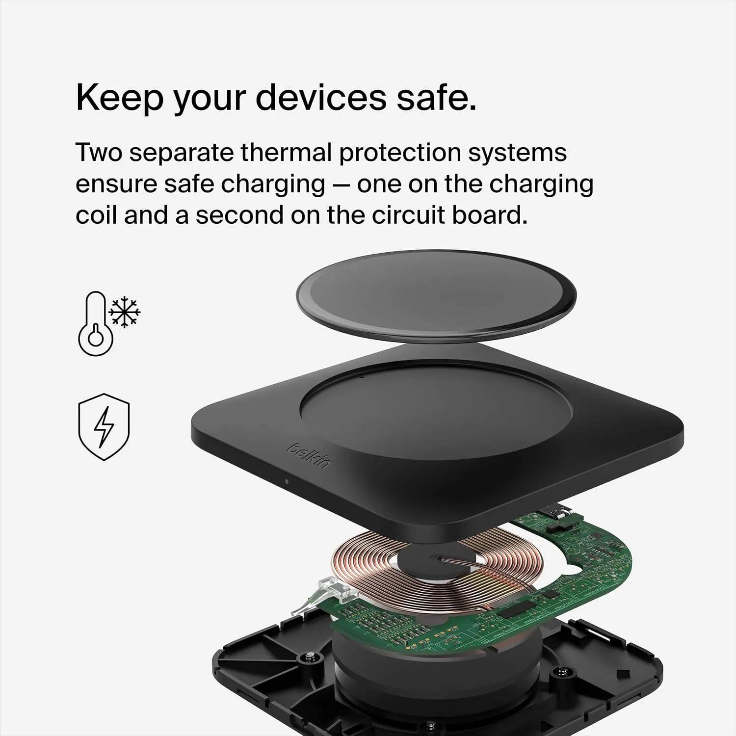 Belkin BoostCharge Pro 15W Universal Easy Align Wireless Charging Pad, Fast Qi Charger, Large Charging Pad for Apple iPhone