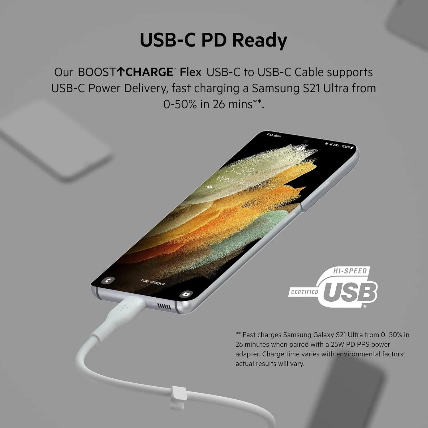 BELKIN BoostCharge Flex Silicone USB-C to USB-C Charging Cable