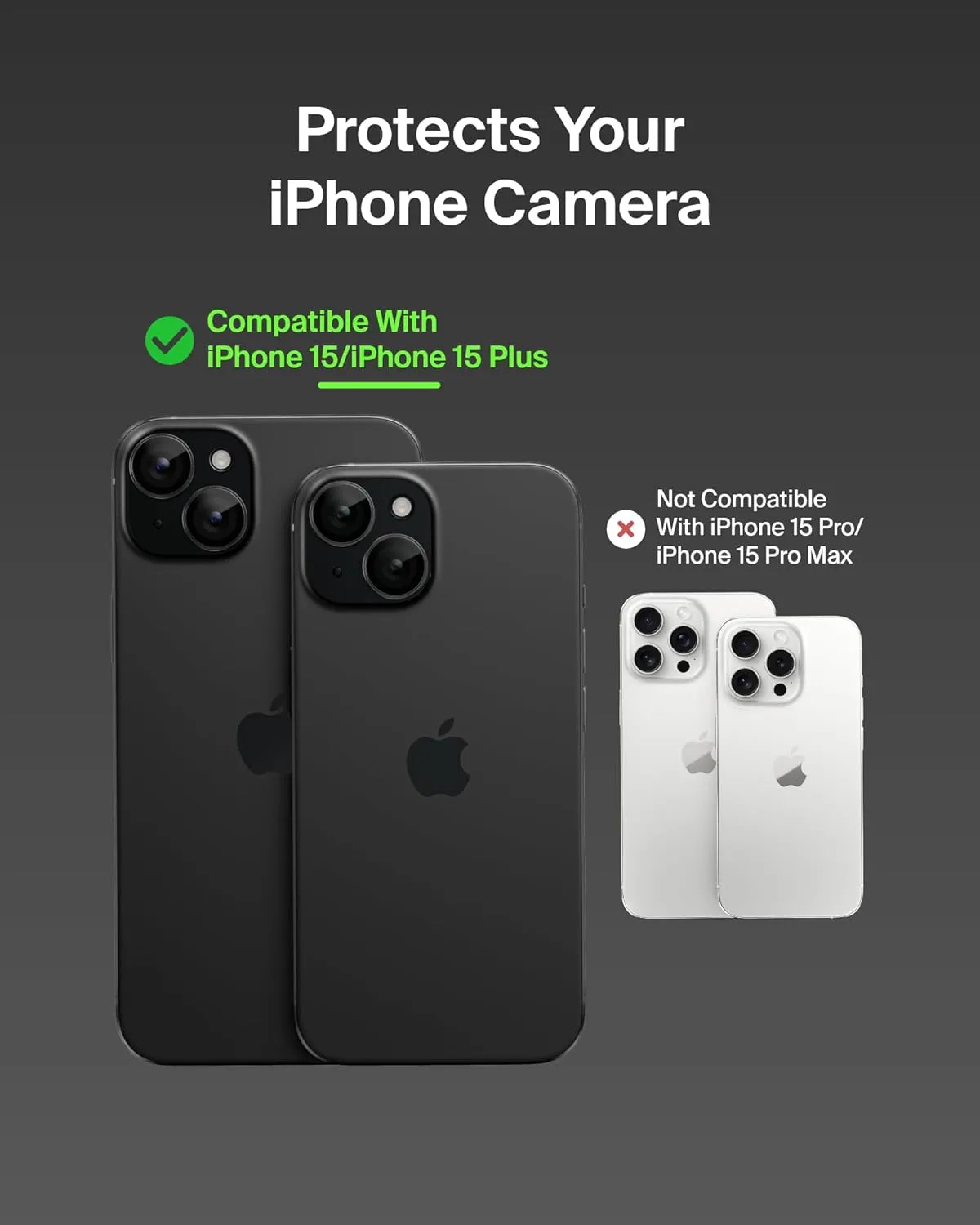 Belkin ScreenForce TemperedGlass Camera Lens Protector for Apple iPhone 15, 15 Plus - Case-Compatible Tempered Glass Lens Cover, Apple iPhone Accessories - 2-pack