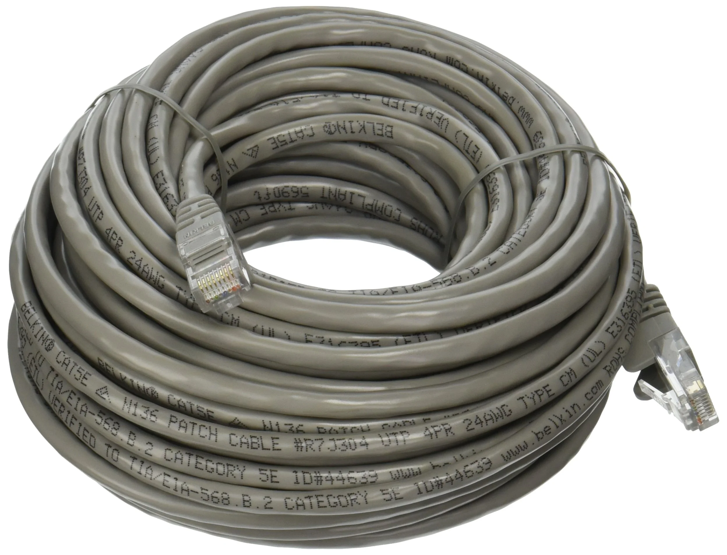 Belkin Snagless CAT5E Patch Cable RJ45M/RJ45M; 50 (A3L791b50-S), Grey