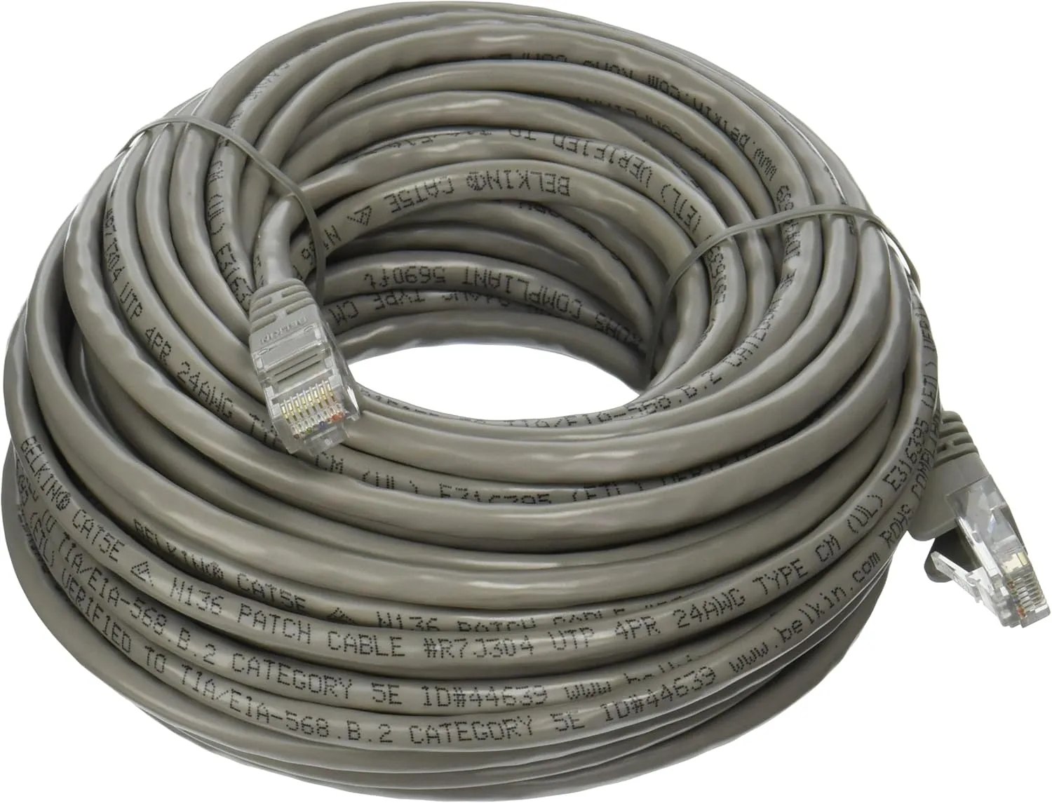 Belkin Snagless CAT5E Patch Cable RJ45M/RJ45M; 50 (A3L791b50-S), Grey