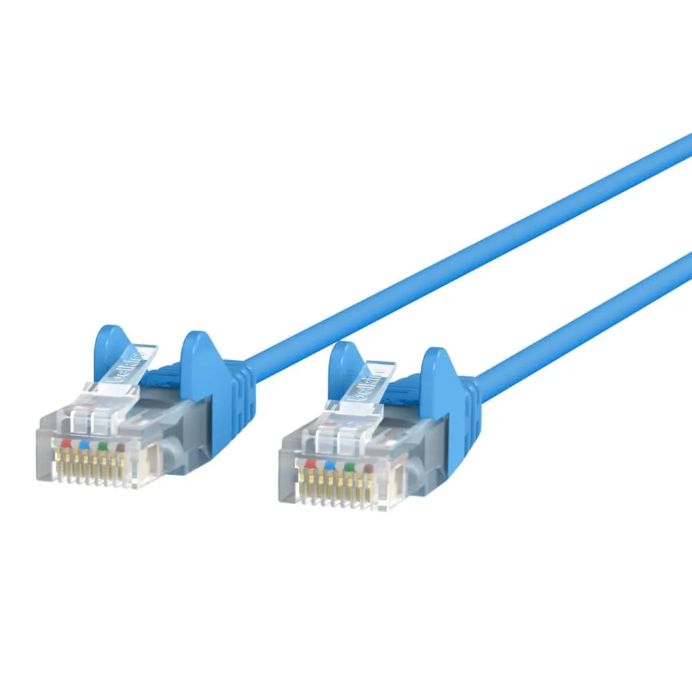 Belkin CAT6 Slim Gigabit Snagless UTP Ethernet Cable - 7 ft Category 6 Network Cable - CE001B07BLUS