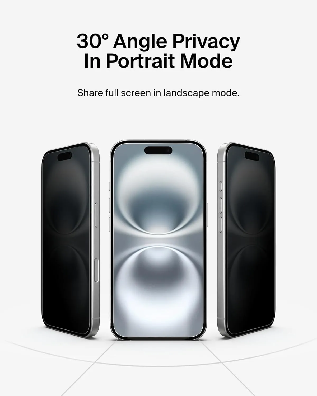Belkin ScreenForce InvisiGlass Privacy Screen Protector for iPhone 16, 15, & 14 Pro - Slim & Scratch-Resistant